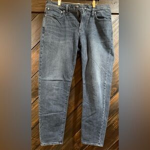 Madewell relaxed taper jeans in dark indigo